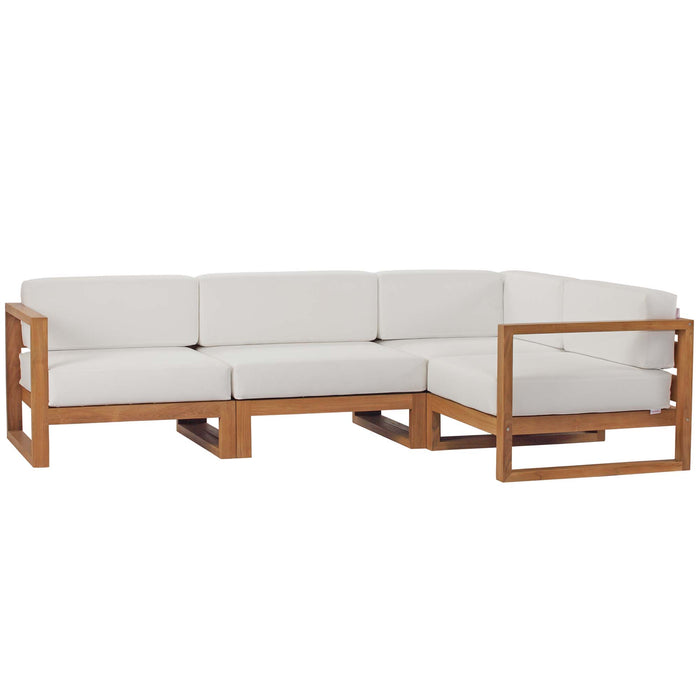 Upland 4-Piece Outdoor Patio Teak Wood Sectional Sofa Set by Modway