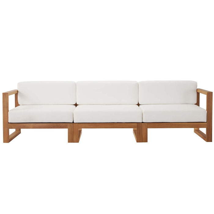 Upland 3-Piece Outdoor Patio Teak Wood Sectional Sofa Set by Modway