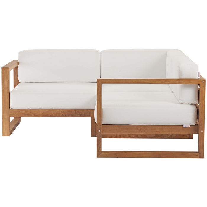 Upland 3-Piece Outdoor Patio Teak Wood Sectional Sofa Set by Modway