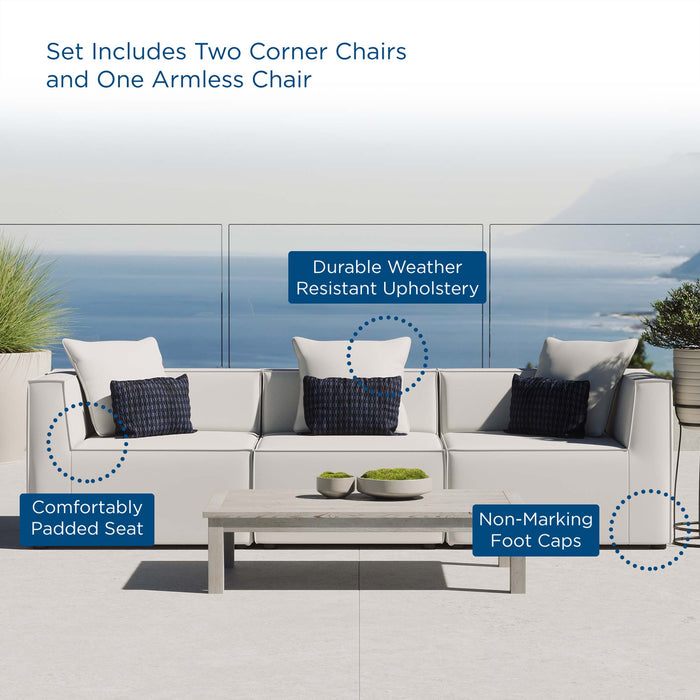 Saybrook 3-Piece Outdoor Patio Upholstered Sectional Sofa by Modway