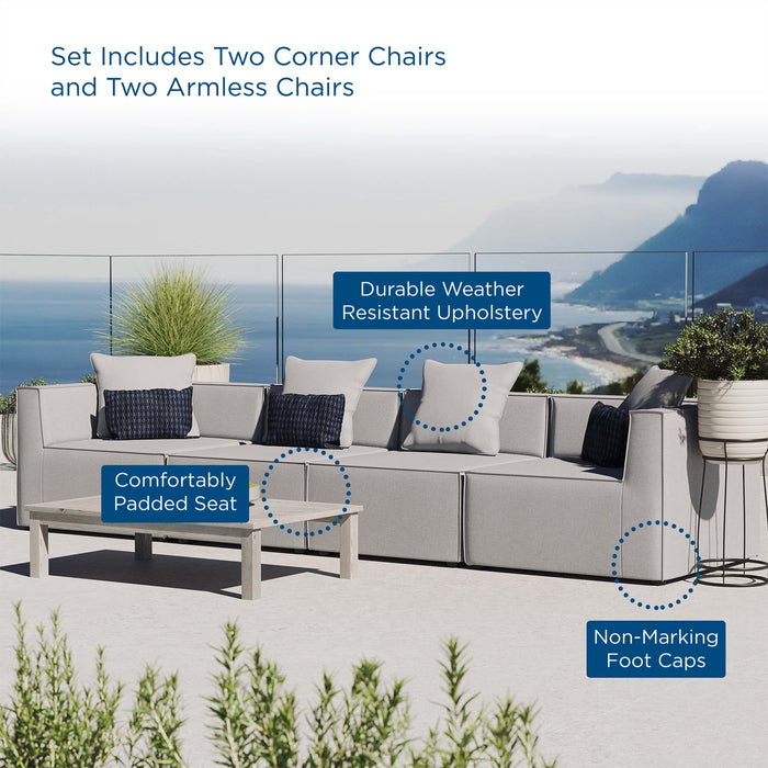 Saybrook 4-Piece Outdoor Patio Upholstered Sectional Sofa by Modway