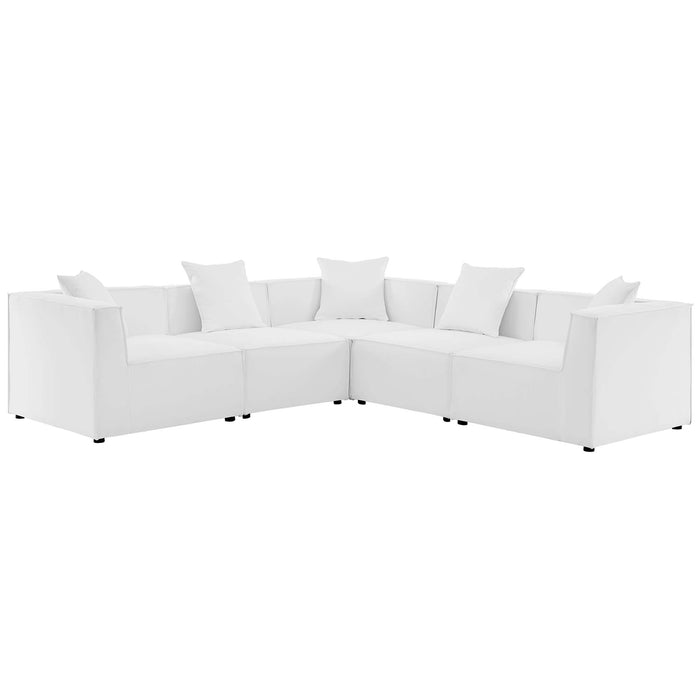 Saybrook 5-Piece Outdoor Patio Upholstered Sectional Sofa by Modway