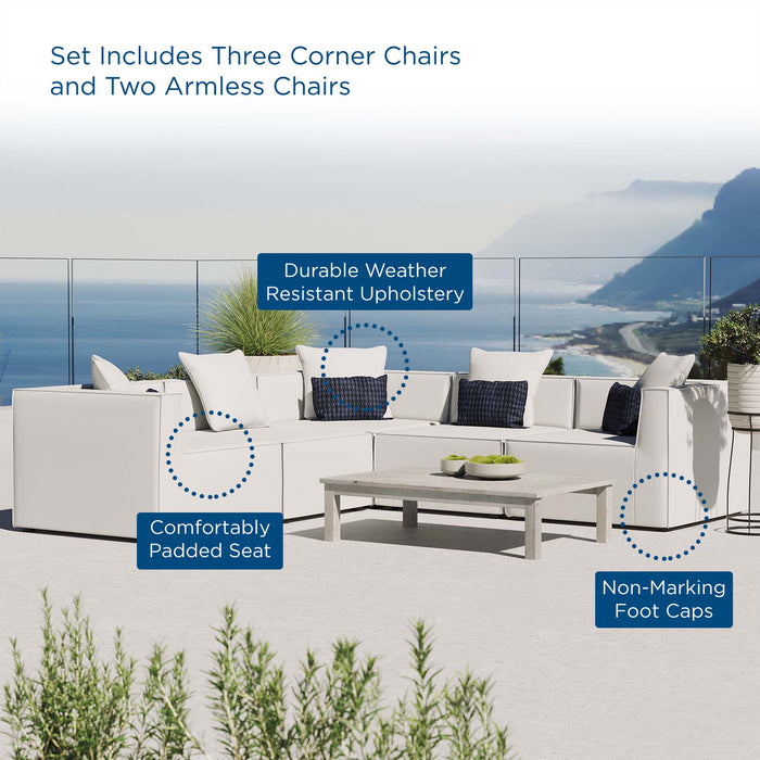 Saybrook 5-Piece Outdoor Patio Upholstered Sectional Sofa by Modway