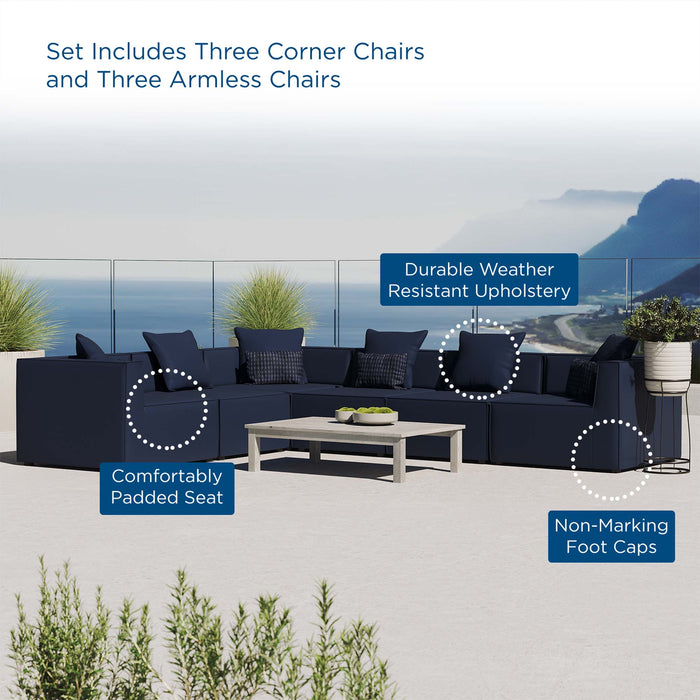 Saybrook 6-Piece Outdoor Patio Upholstered Sectional Sofa by Modway