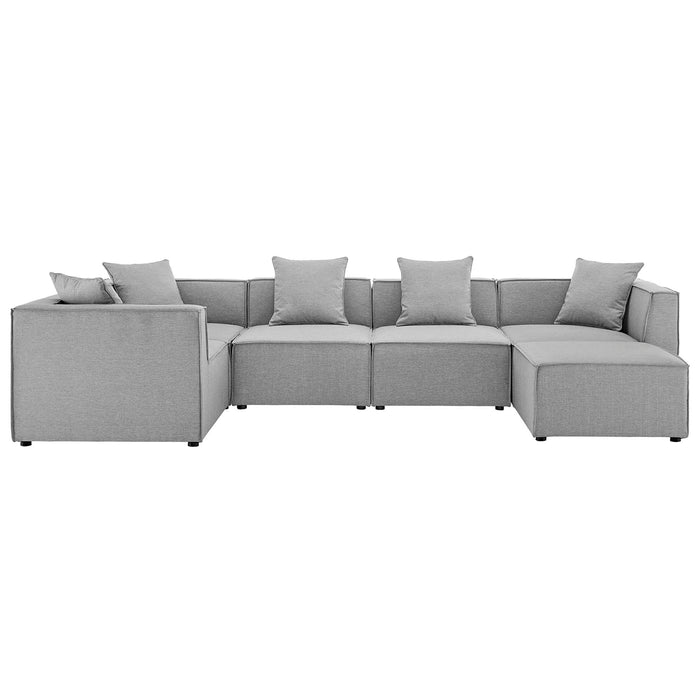 Saybrook 6-Piece Outdoor Patio Upholstered Sectional Sofa by Modway