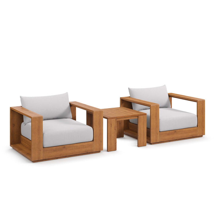 Tahoe 3-Piece Outdoor Patio Acacia Wood Furniture Set by Modway