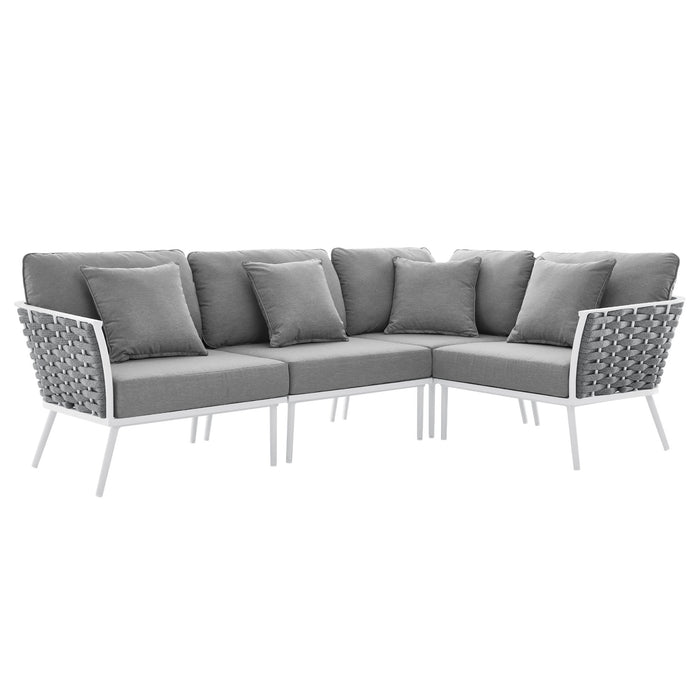 Stance Outdoor Patio Aluminum Large Sectional Sofa by Modway