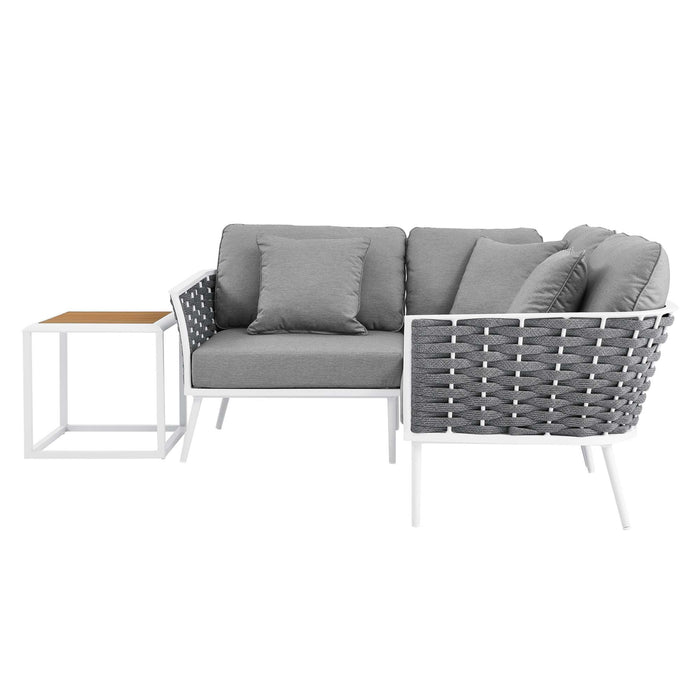 Stance 4 Piece Outdoor Patio Aluminum Sectional Sofa Set by Modway