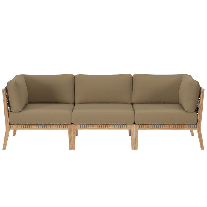 Clearwater Outdoor Patio Teak Wood Sofa by Modway