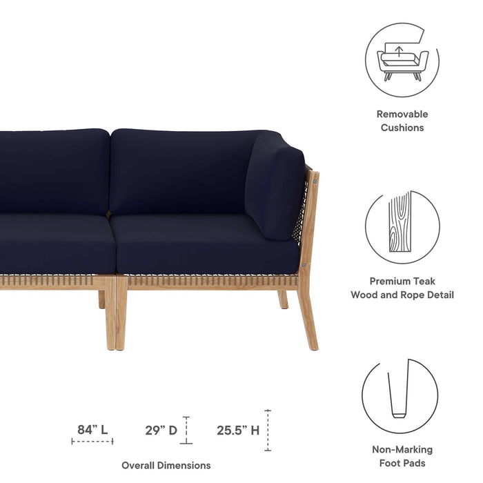 Clearwater Outdoor Patio Teak Wood Sofa by Modway