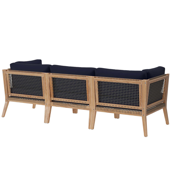 Clearwater Outdoor Patio Teak Wood Sofa by Modway