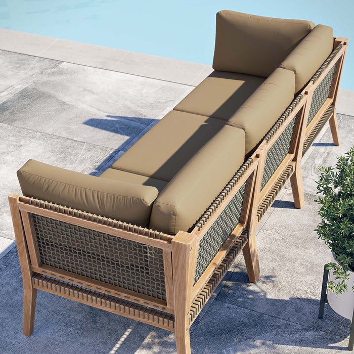 Clearwater Outdoor Patio Teak Wood Sofa by Modway