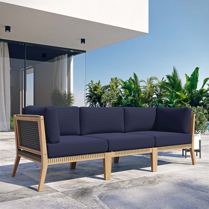 Clearwater Outdoor Patio Teak Wood Sofa by Modway