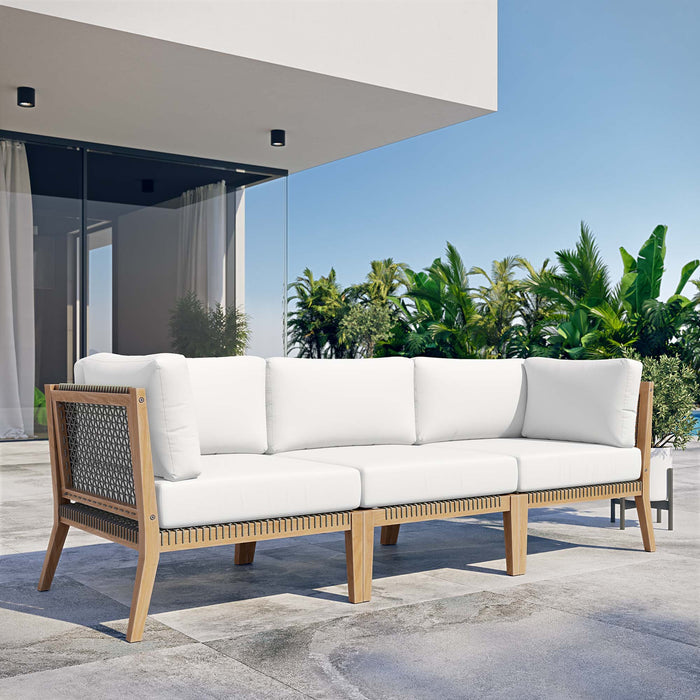 Clearwater Outdoor Patio Teak Wood Sofa by Modway