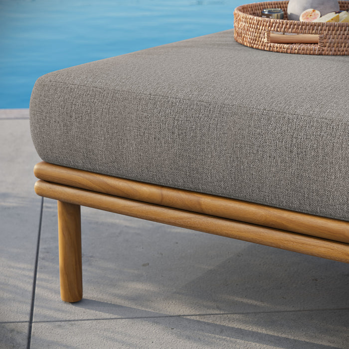 Wren Outdoor Patio Teak Wood Ottoman by Modway