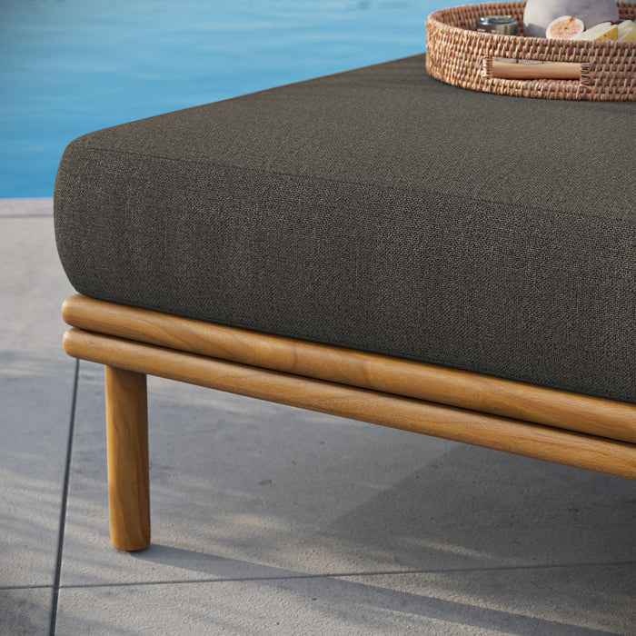 Wren Outdoor Patio Teak Wood Ottoman by Modway