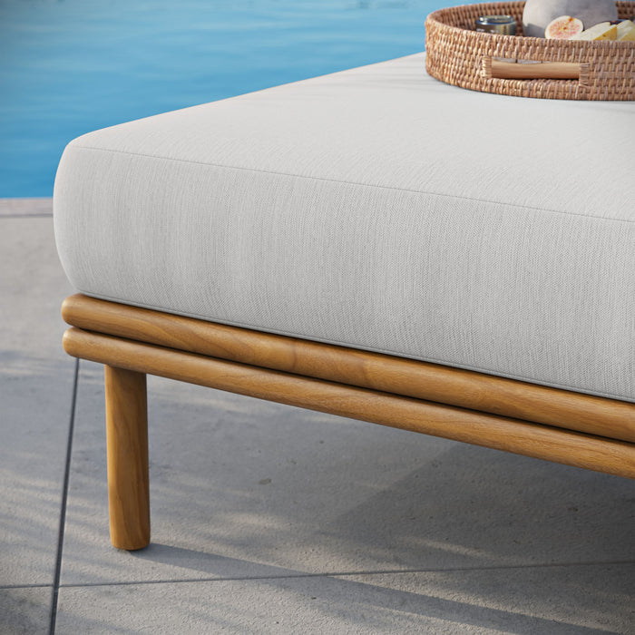 Wren Outdoor Patio Teak Wood Ottoman by Modway