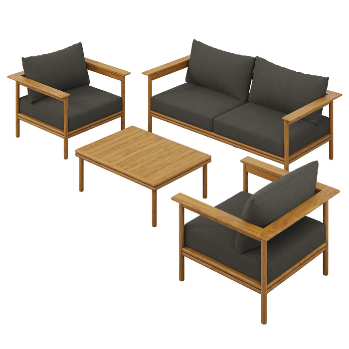 Wren 4-Piece Outdoor Patio Teak Wood Furniture Set by Modway