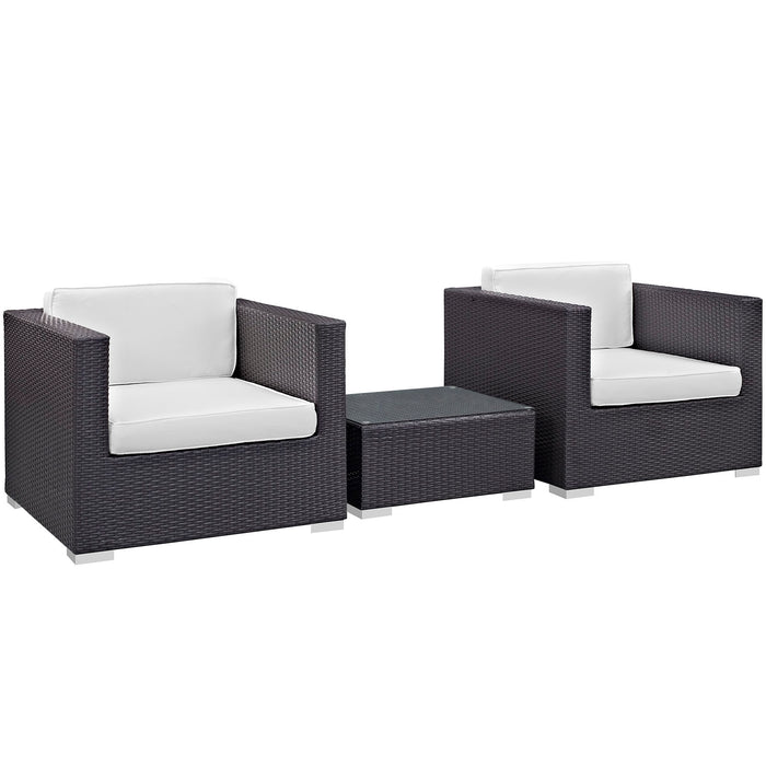 Burrow 3 Piece Outdoor Patio Sofa Set by Modway