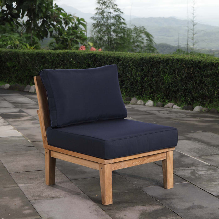 Marina Armless Outdoor Patio Teak Sofa by Modway