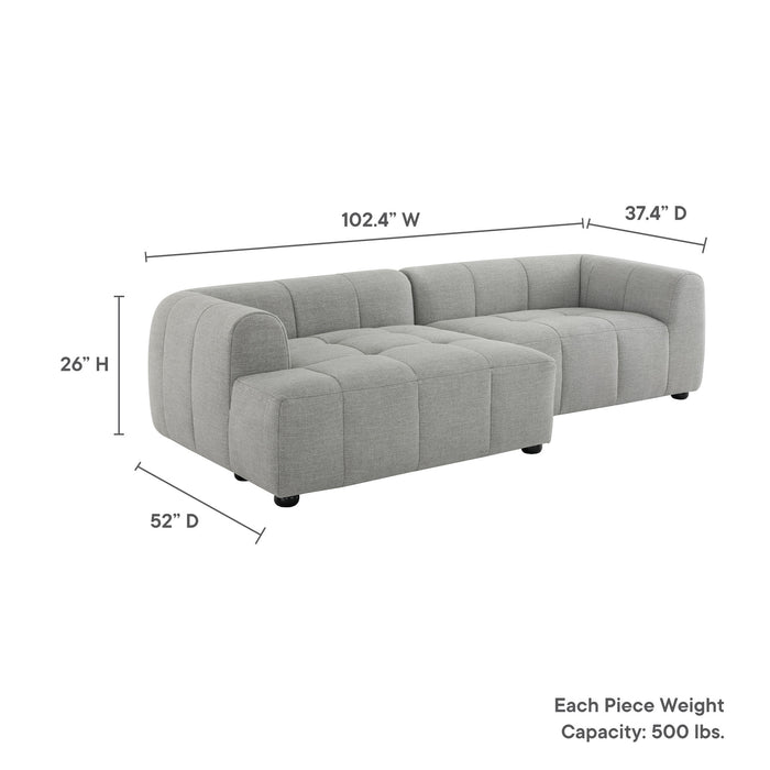 Liana Left-Facing Upholstered Fabric Modular Sofa with Chaise by Modway