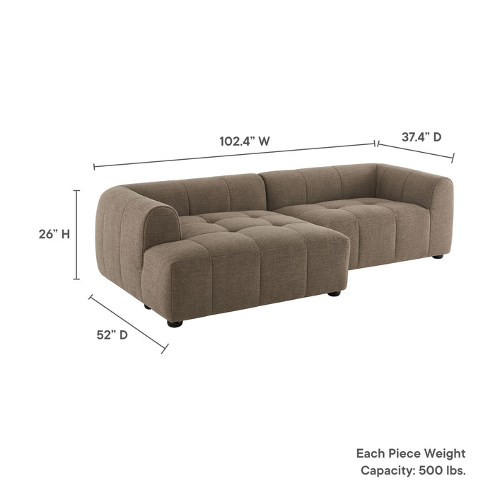 Liana Left-Facing Upholstered Fabric Modular Sofa with Chaise by Modway