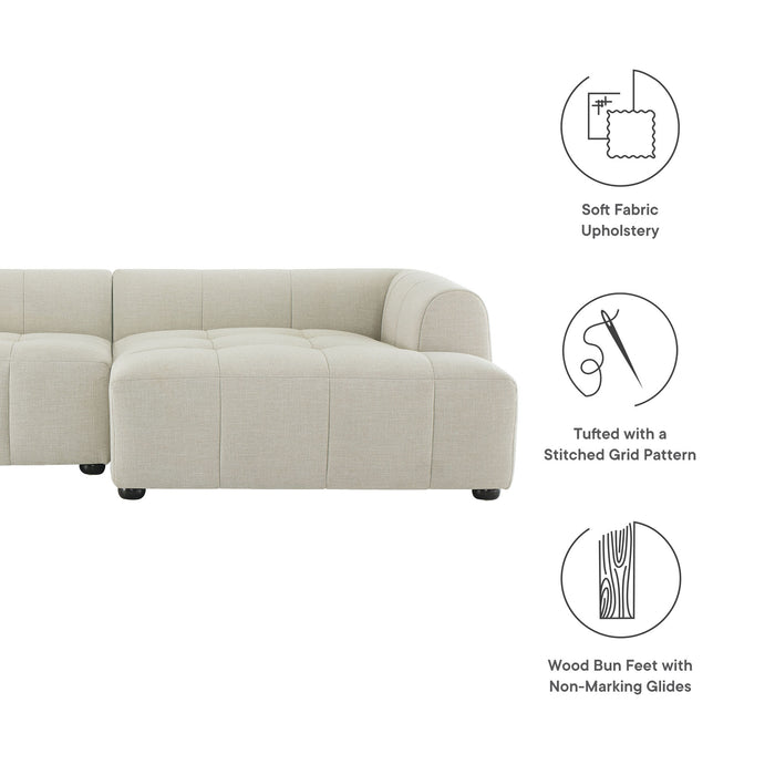 Liana Right-Facing Upholstered Fabric Modular Sofa with Chaise by Modway