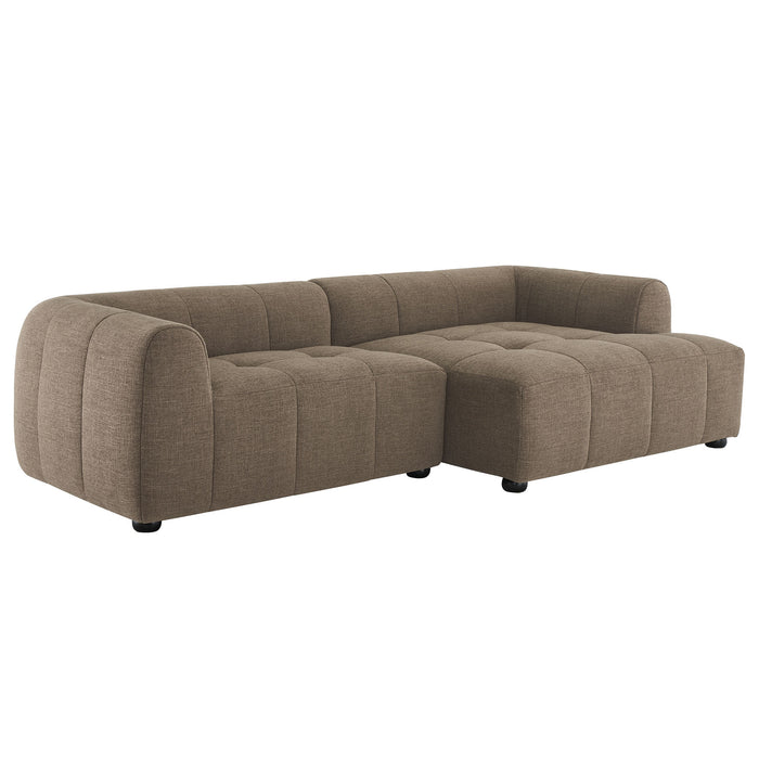 Liana Right-Facing Upholstered Fabric Modular Sofa with Chaise by Modway