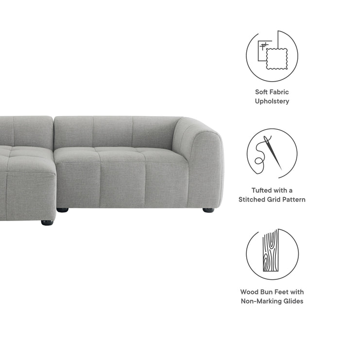 Liana Left-Facing Upholstered Fabric Modular Sofa with Chaise by Modway