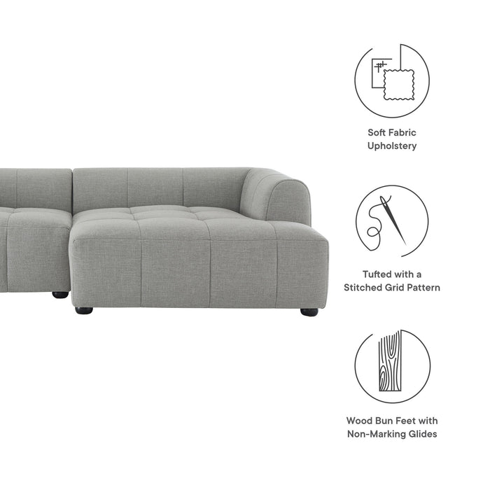 Liana Right-Facing Upholstered Fabric Modular Sofa with Chaise by Modway