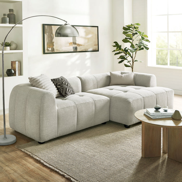 Liana Right-Facing Upholstered Fabric Modular Sofa with Chaise by Modway