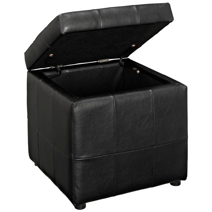 Volt Storage Upholstered Vinyl Ottoman by Modway