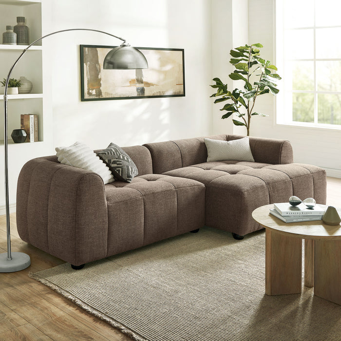 Liana Right-Facing Upholstered Fabric Modular Sofa with Chaise by Modway