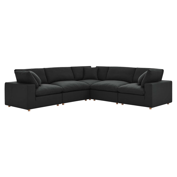 Commix 5 Piece Down Filled Overstuffed Sectional Sofa by Modway