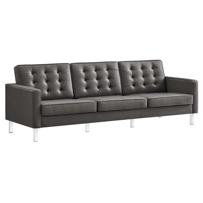 Loft Tufted Vegan Leather Sofa by Modway