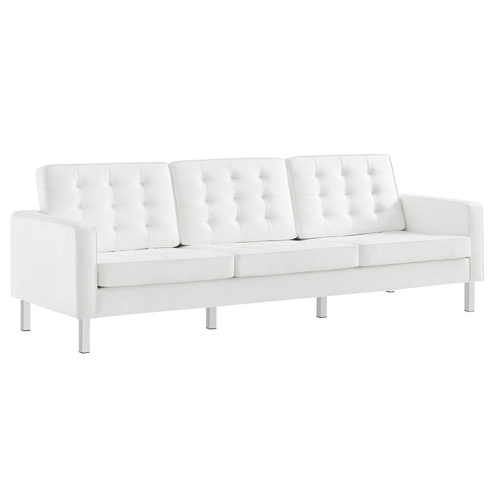 Loft Tufted Vegan Leather Sofa by Modway