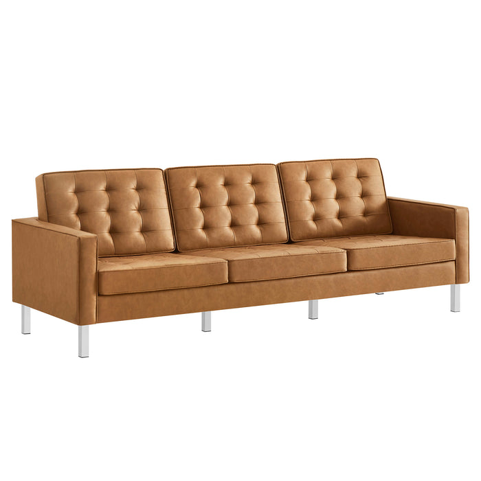 Loft Tufted Vegan Leather Sofa by Modway