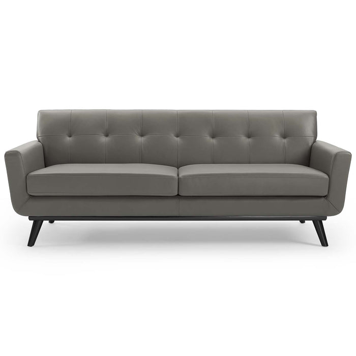 Engage Top-Grain Leather Living Room Lounge Sofa by Modway