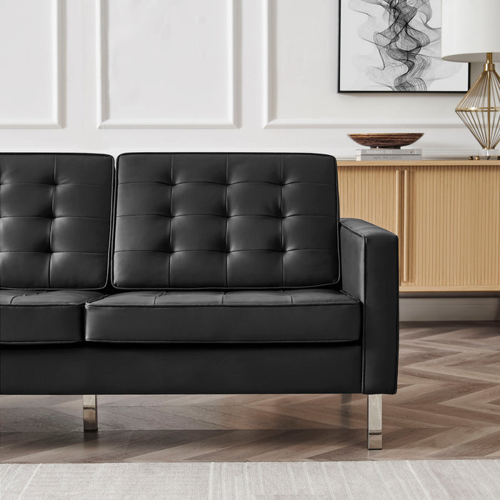 Loft Tufted Vegan Leather Sofa by Modway