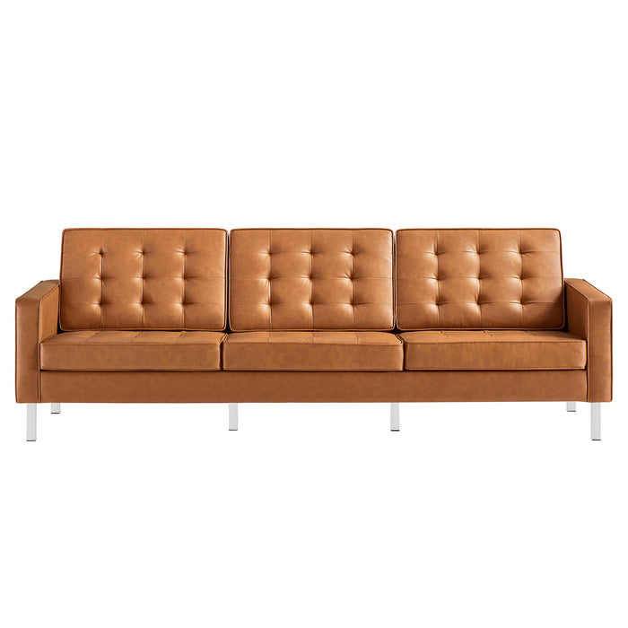 Loft Tufted Vegan Leather Sofa by Modway