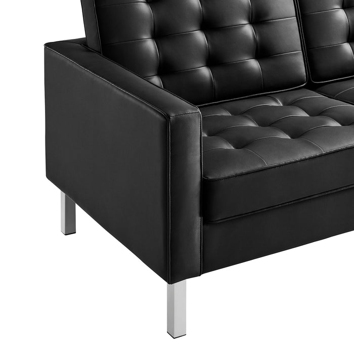 Loft Tufted Vegan Leather Sofa by Modway