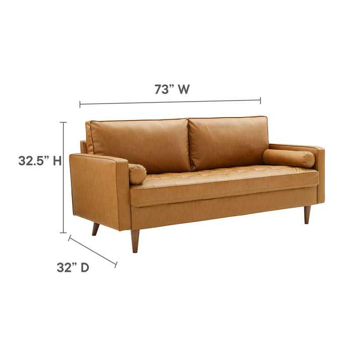 Valour Tufted Vegan Leather Sofa by Modway