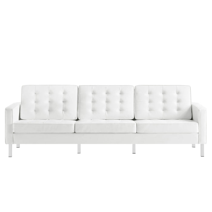 Loft Tufted Vegan Leather Sofa by Modway