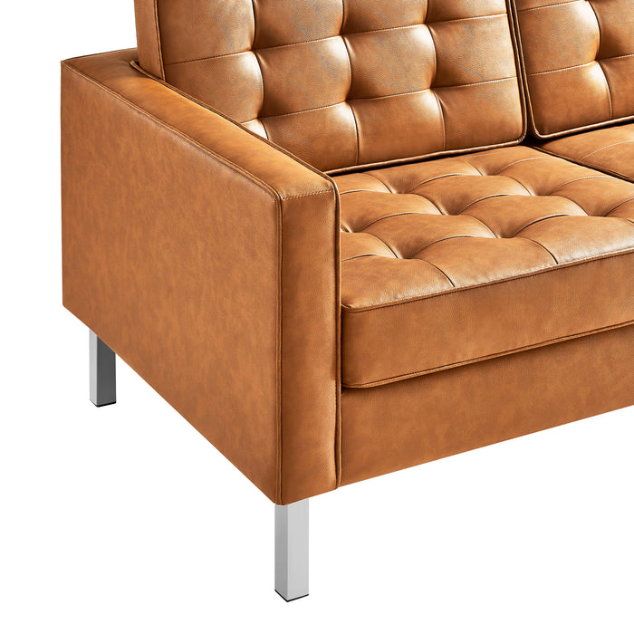 Loft Tufted Vegan Leather Sofa by Modway