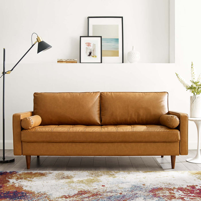 Valour Tufted Vegan Leather Sofa by Modway