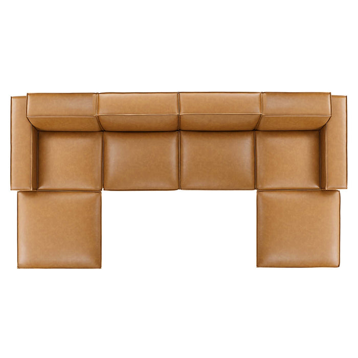 Restore 6-Piece Vegan Leather Sectional Sofa by Modway