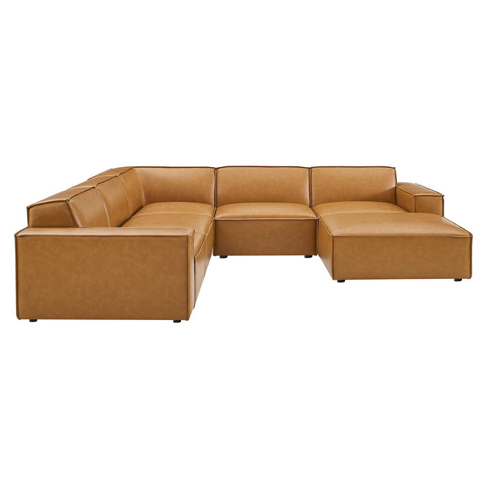 Restore 6-Piece Vegan Leather Sectional Sofa by Modway