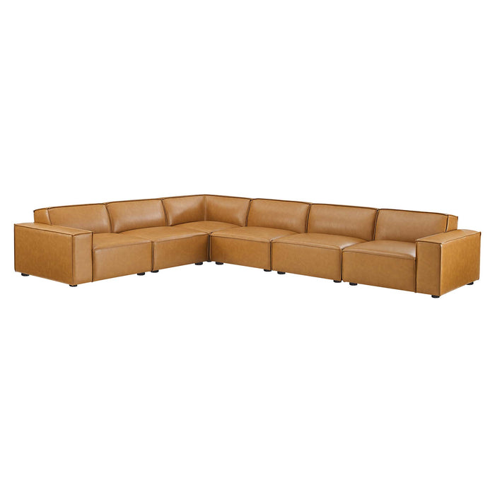 Restore 6-Piece Vegan Leather Sectional Sofa by Modway