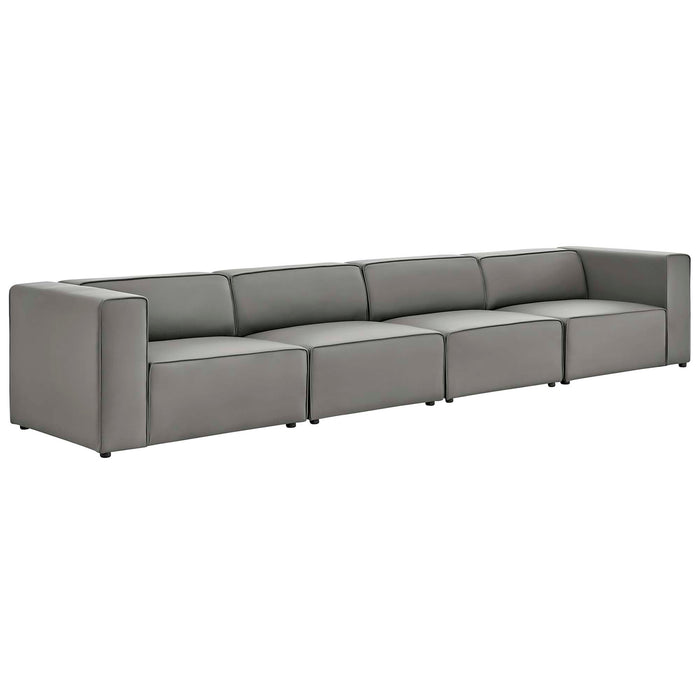 Mingle 4-Piece Vegan Leather Sectional Sofa by Modway