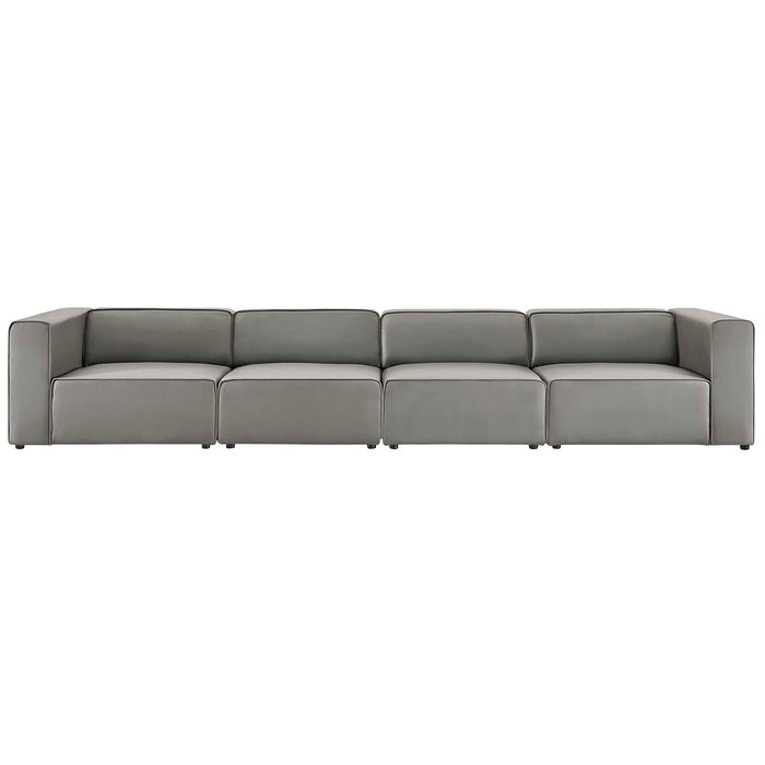 Mingle 4-Piece Vegan Leather Sectional Sofa by Modway